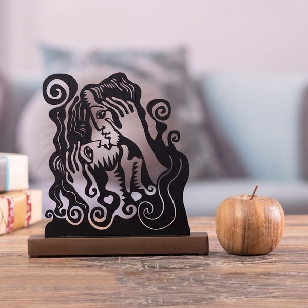 Alternate image for Romantic Black and Brown Wood Sculpture Handcrafted in Peru Adore Me