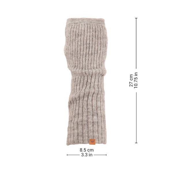 Alternate image for Knit Alpaca and Wool Blend Fingerless Mitts in Dove Grey Dove Grey Epoch