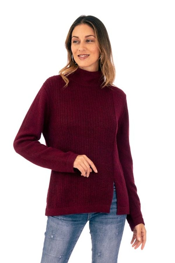 Alternate image for Soft Striped Burgundy Alpaca Blend Pullover Sweater Burgundy Today