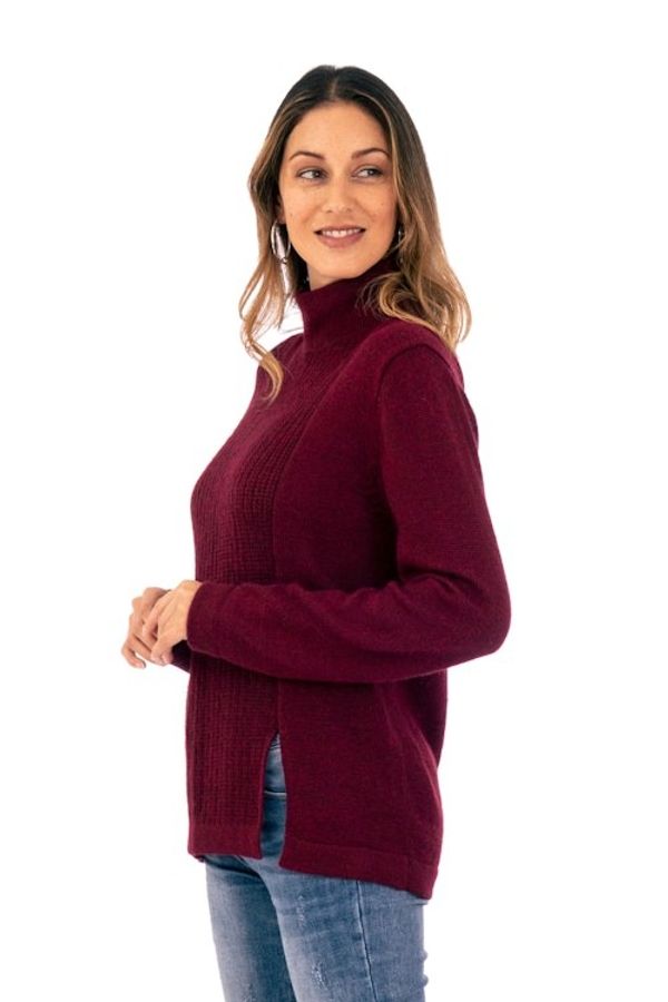 Alternate image for Soft Striped Burgundy Alpaca Blend Pullover Sweater Burgundy Today