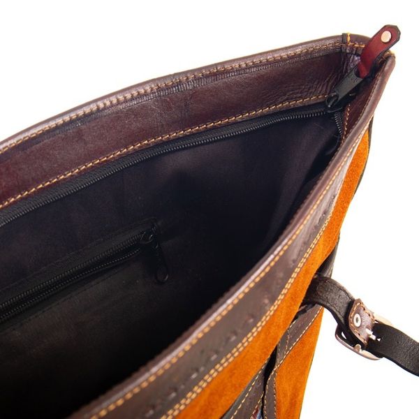 Alternate image for Leather-Accented Suede Shoulder Bag with Andean Textile Zanzibar