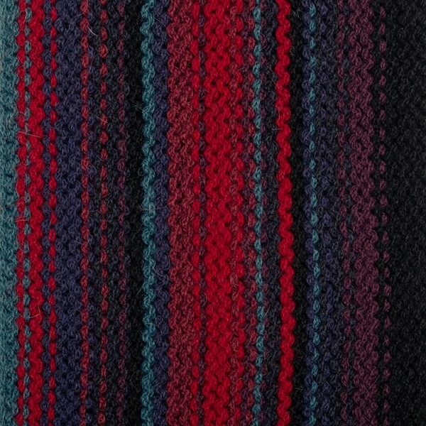 Alternate image for Handloomed Red and Black Fringed Alpaca Blend Scarf Romantic Lands
