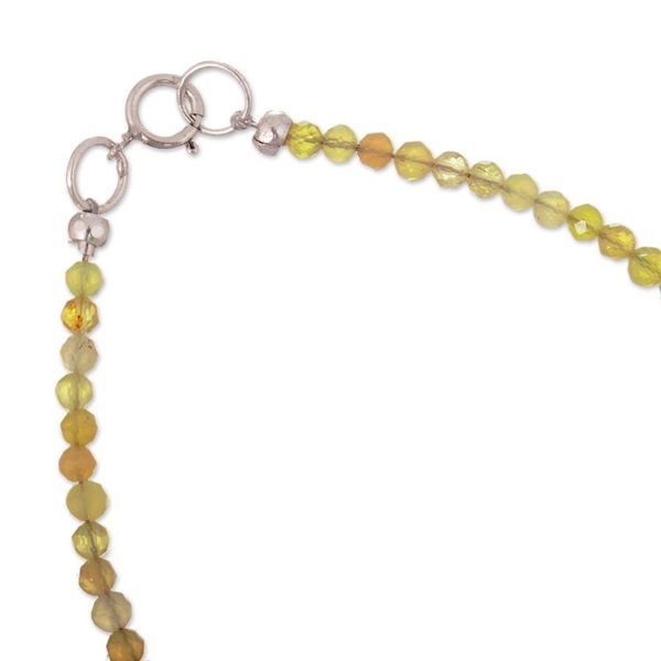 Alternate image for Pair of Opal Aquamarine Silver Beaded Wristband Bracelets Tropical Dawn
