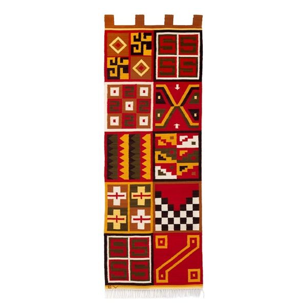 Alternate image for Handwoven Geometric Traditional Wool and Cotton Tapestry Civilizations