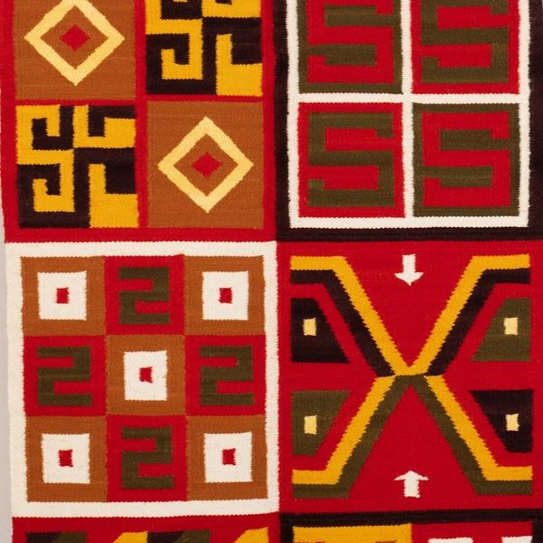 Alternate image for Handwoven Geometric Traditional Wool and Cotton Tapestry Civilizations