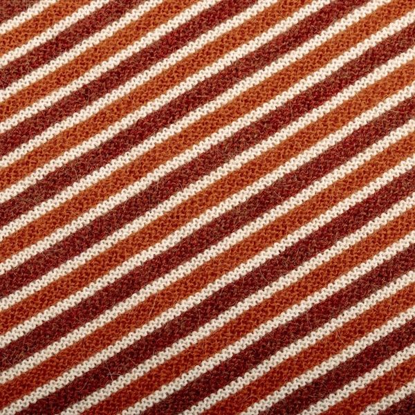 Alternate image for Soft Striped 100 Alpaca Scarf in Sunrise and Copper Hues Autumn Paths