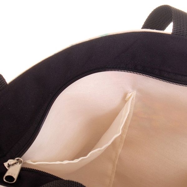 Alternate image for Tote Bag with Frugal Ekeko Print and Zippered Closure Frugal Celebration
