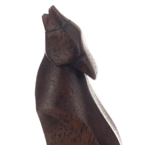 Alternate image for Two Hand-Carved Minimalist Wolf-Themed Cedarwood Figurines Spirits of the Dawn