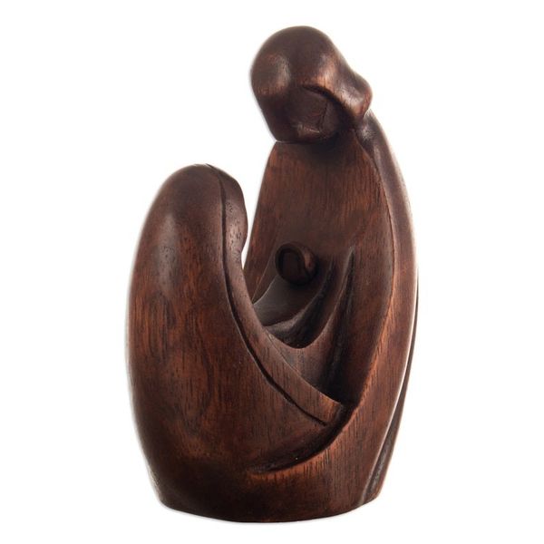 Alternate image for Hand-Carved Minimalist Holy Family Cedarwood Sculpture Nazareth Family