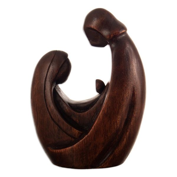 Alternate image for Hand-Carved Minimalist Holy Family Cedarwood Sculpture Nazareth Family