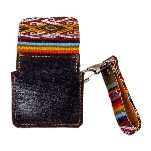 Alternate image for Artisan Crafted Leather Earbud Headphone Holder from Peru Incan Audio