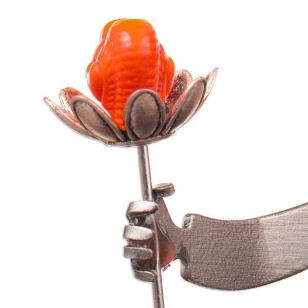 Alternate image for Romantic Aluminum Sculpture of a Harlequin with a Wood Base Love Harlequin