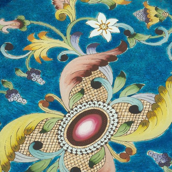 Alternate image for Handmade Reverse Painted Glass and Wood Folding Table Colonial Night