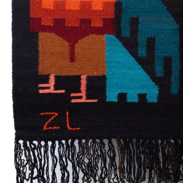 Alternate image for Owl-Themed Handloomed Black Wool and Cotton Blend Tapestry Owl Night