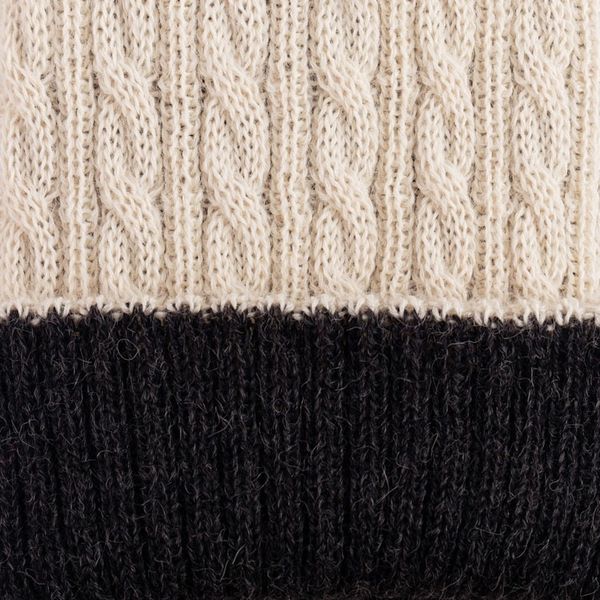 Alternate image for Ivory and Grey 100 Alpaca Reversible Fingerless Mittens Alabaster and Graphite Glam