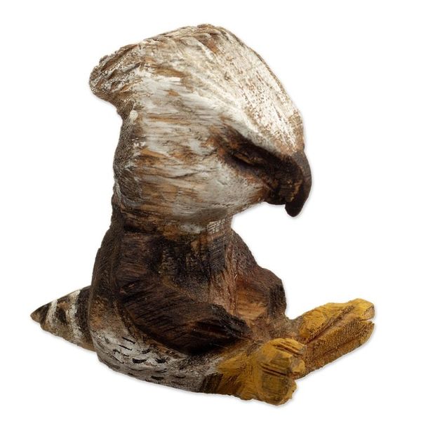 Alternate image for Hand-Carved Cedar Wood Sculpture of an Eagle from Peru Courageous Meditator
