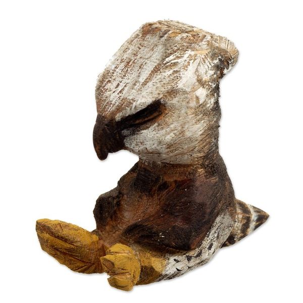 Alternate image for Hand-Carved Cedar Wood Sculpture of an Eagle from Peru Courageous Meditator