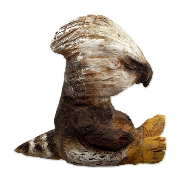 Alternate image for Hand-Carved Cedar Wood Sculpture of an Eagle from Peru Courageous Meditator