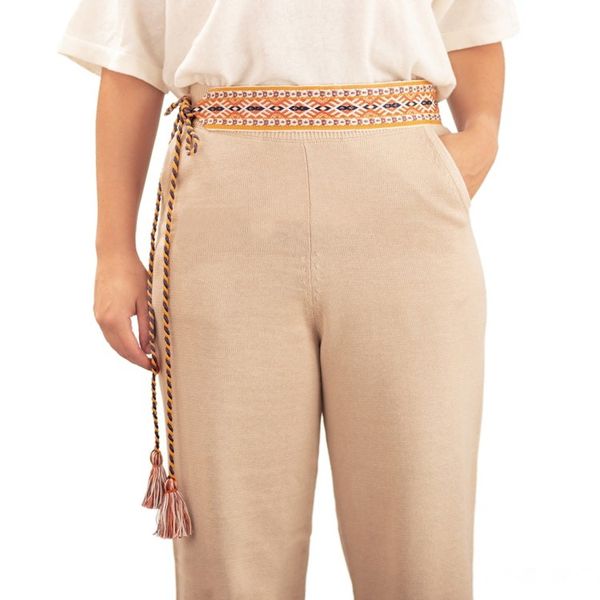 Alternate image for Handwoven Geometric-Patterned Warm-Toned Cotton Belt Qori Lady
