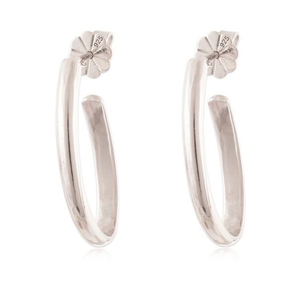 Alternate image for Classic Essential Sterling Silver Half-Hoop Earrings Chic Essentials