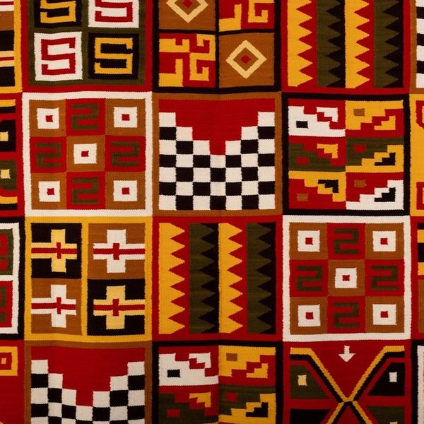 Alternate image for Handwoven Geometric-Themed Andean Wool Blend Tapestry Tribal II