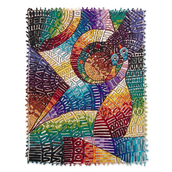 Alternate image for World Peace Project Handloomed Alpaca Tapestry with Doves Sowing Honesty