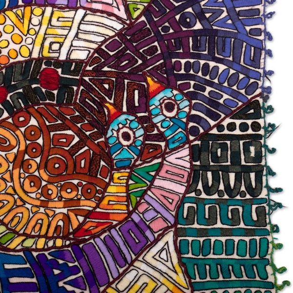 Alternate image for World Peace Project Handloomed Alpaca Tapestry with Doves Sowing Honesty