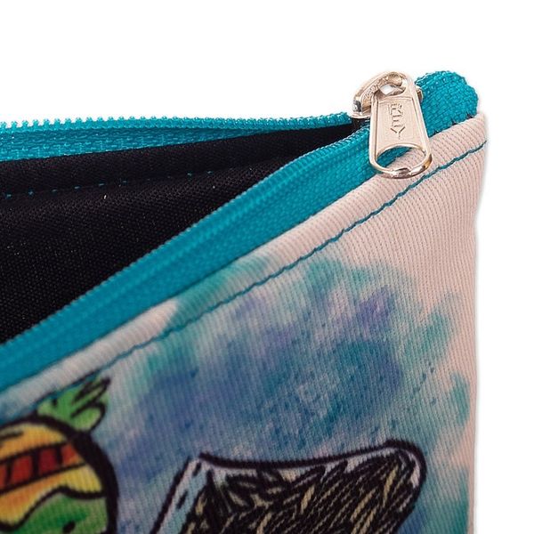 Alternate image for Toiletry Bag with Frugal Ekeko Print and Zippered Closure Frugal Celebration