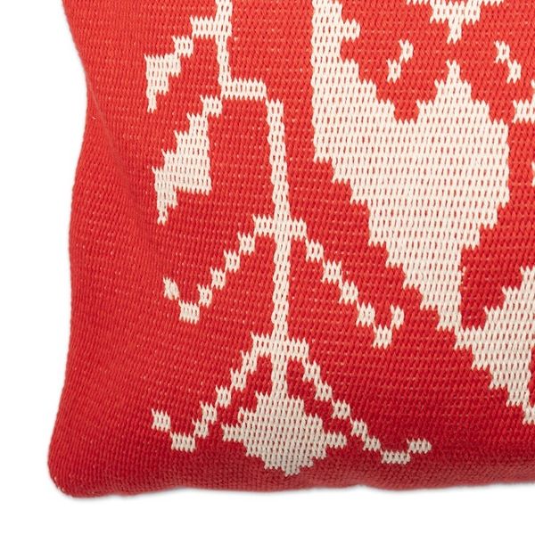 Alternate image for Handloomed Cajarmarca Heart-Themed Cushion Cover Free Heart
