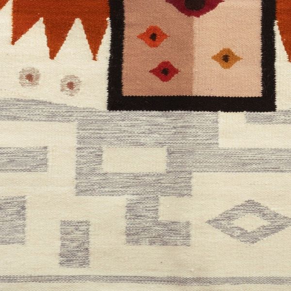 Alternate image for Handwoven Inspirational Chakana-Themed Wool Blend Tapestry Peace and World Unity