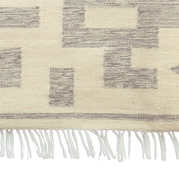 Alternate image for Handwoven Inspirational Chakana-Themed Wool Blend Tapestry Peace and World Unity