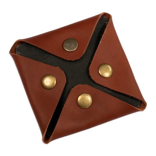 Alternate image for Mens Modern Geometric Coffee Leather Coin Holder Modern Collective