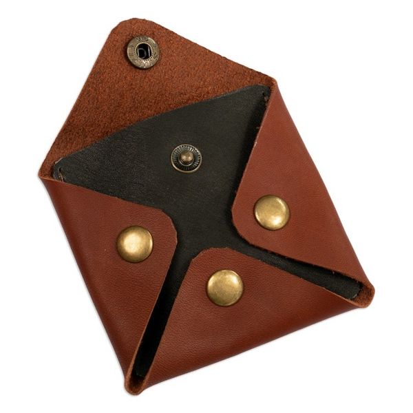 Alternate image for Mens Modern Geometric Coffee Leather Coin Holder Modern Collective