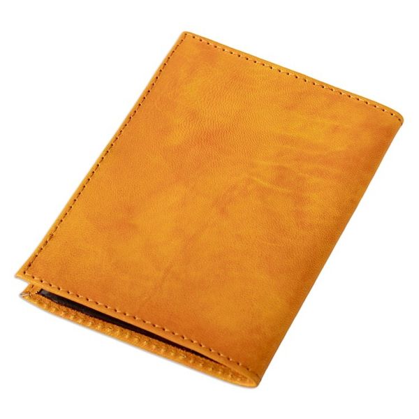 Alternate image for Chakana-Themed Orange Leather Passport Cover from Peru Chakana Heritage