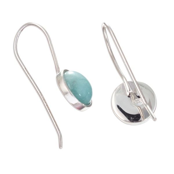 Alternate image for Amazonite and Sterling Silver Drop Earrings Made in Peru Lagoon Reflection