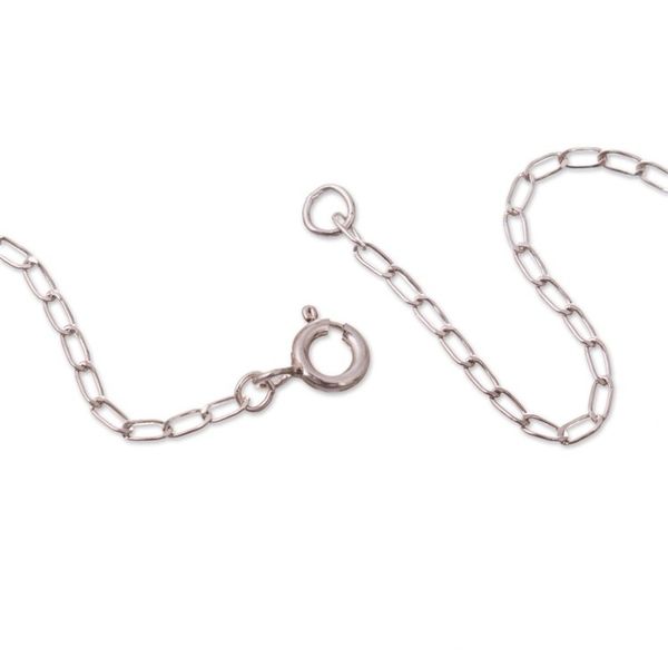 Alternate image for Silver Pendant Necklace with Opal and Cultured Pearl Gems Sublime Contrast