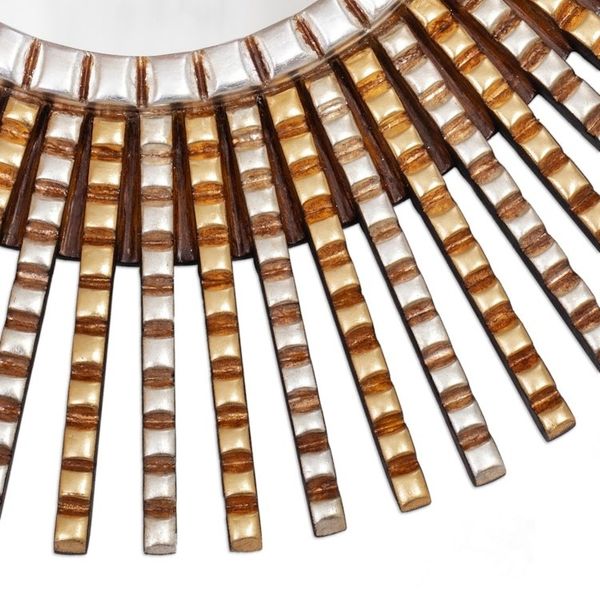 Alternate image for Wood Wall Mirror with Bronze Leaf Handcrafted in Peru Sacred Sun