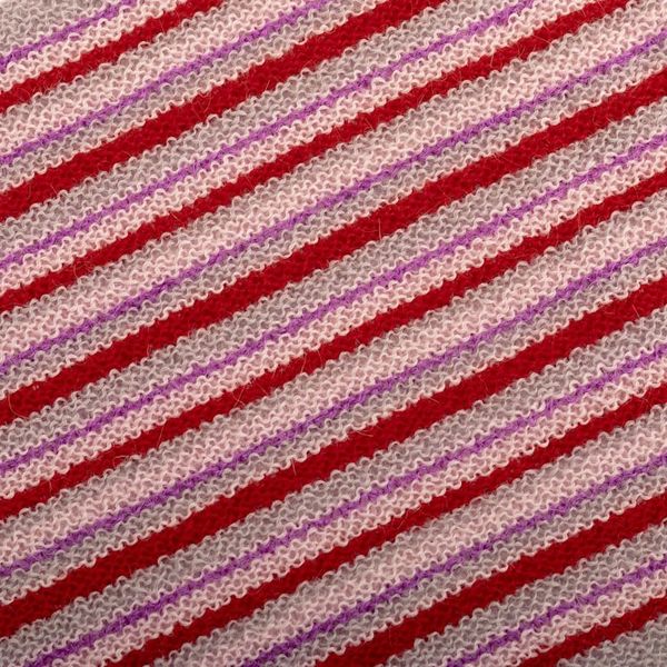 Alternate image for Soft Striped 100 Alpaca Scarf in Poppy and Amethyst Hues Poppy Paths