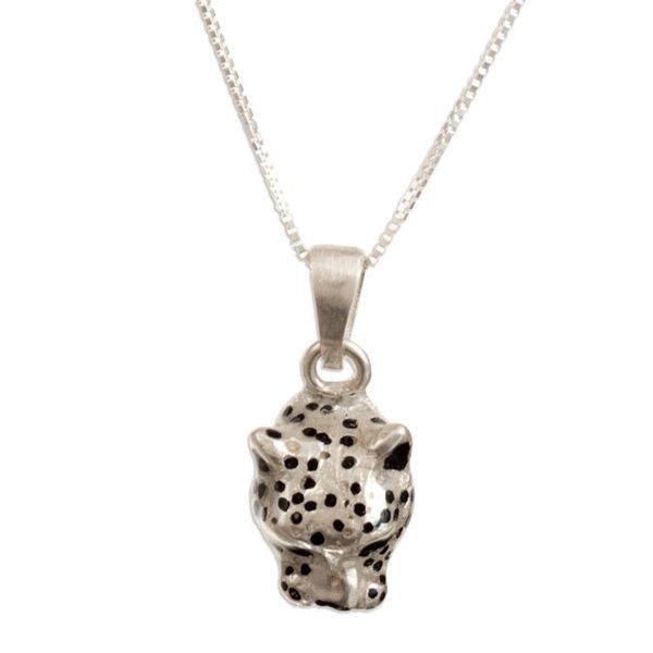 Alternate image for Jaguar Sterling Silver Pendant Necklace Courage Deity