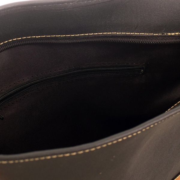 Alternate image for Leather Shoulder Bag in Black with Handwoven Accent Round Mosaics