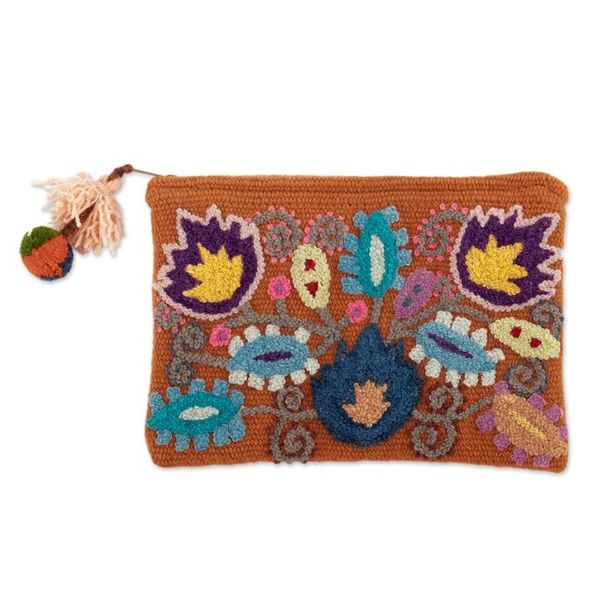 Alternate image for 100 Alpaca Cosmetic Bag with Classic Embroidered Details Classic Andes