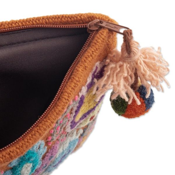 Alternate image for 100 Alpaca Cosmetic Bag with Classic Embroidered Details Classic Andes