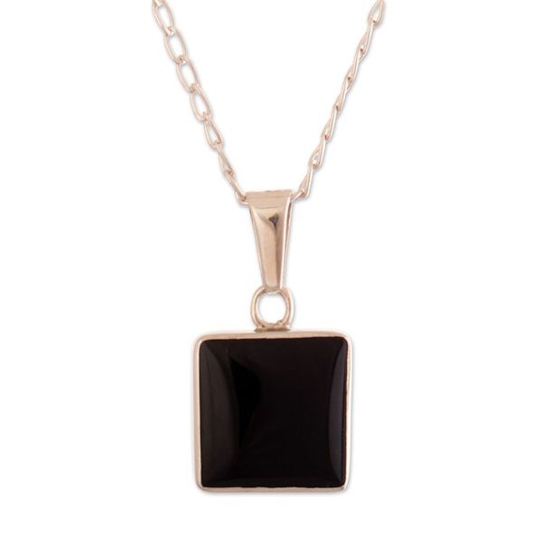 Alternate image for Polished Modern Natural Onyx and Angelite Pendant Necklace Dual Marvel