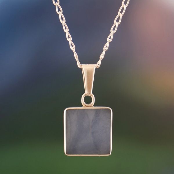 Alternate image for Polished Modern Natural Onyx and Angelite Pendant Necklace Dual Marvel