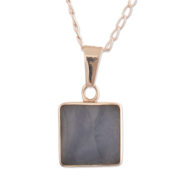 Alternate image for Polished Modern Natural Onyx and Angelite Pendant Necklace Dual Marvel