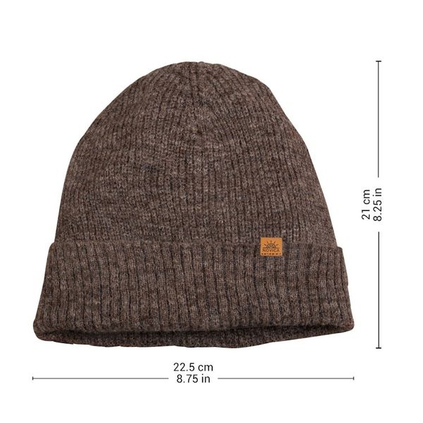 Alternate image for Alpaca and Wool Blend Knit Beanie Hat in Mushroom Brown Mushroom Age