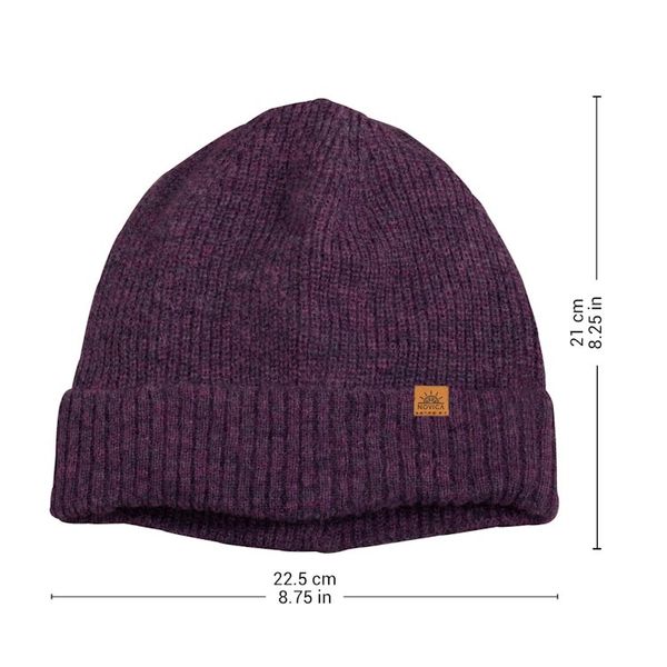 Alternate image for Alpaca and Wool Blend Knit Beanie Hat in Boysenberry Purple Boysenberry Age