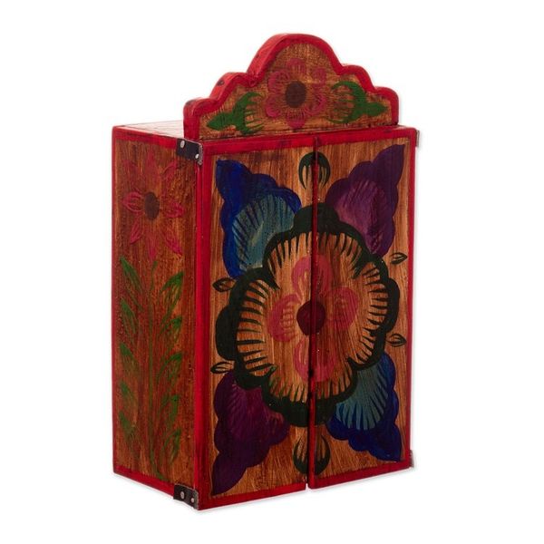 Alternate image for Hand-Painted Wood and Ceramic Saint Rose of Lima Retablo Saint Rose