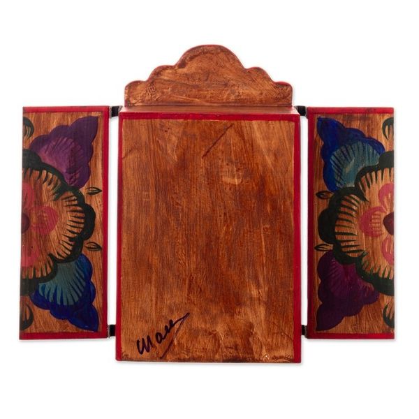 Alternate image for Hand-Painted Wood and Ceramic Saint Rose of Lima Retablo Saint Rose
