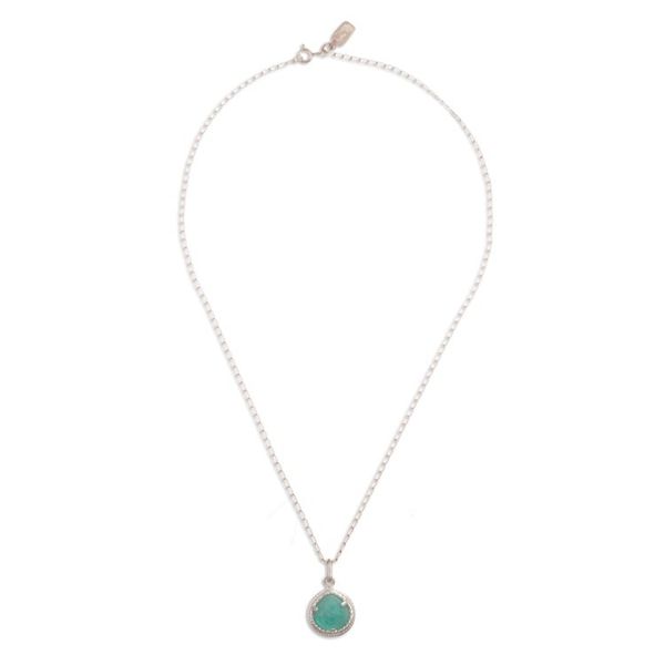 Alternate image for Sterling Silver Necklace with Faceted Amazonite Pendant Green Connection